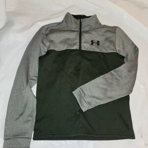 Under Armour Boy's Gray and Black Collared Quarter Zip Polo Sweater YXL